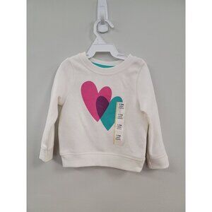 Toddler Girls' Long Sleeve Sweatshirt With Heart Design Size 12M